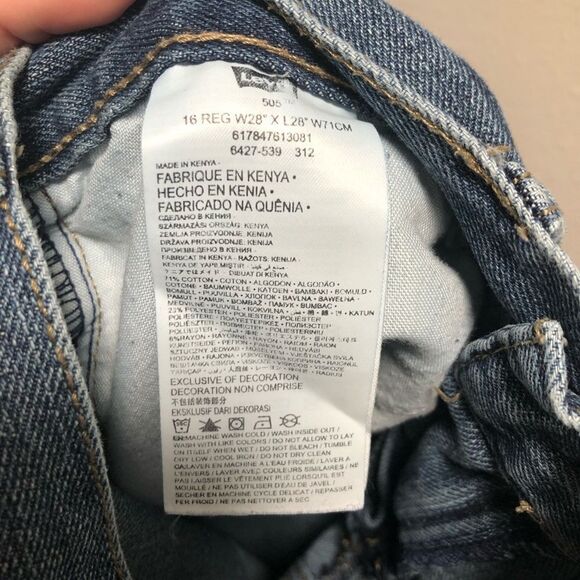 Levi's 505 Blue Straight Jeans Men's size W28 L28 - Picture 7 of 7